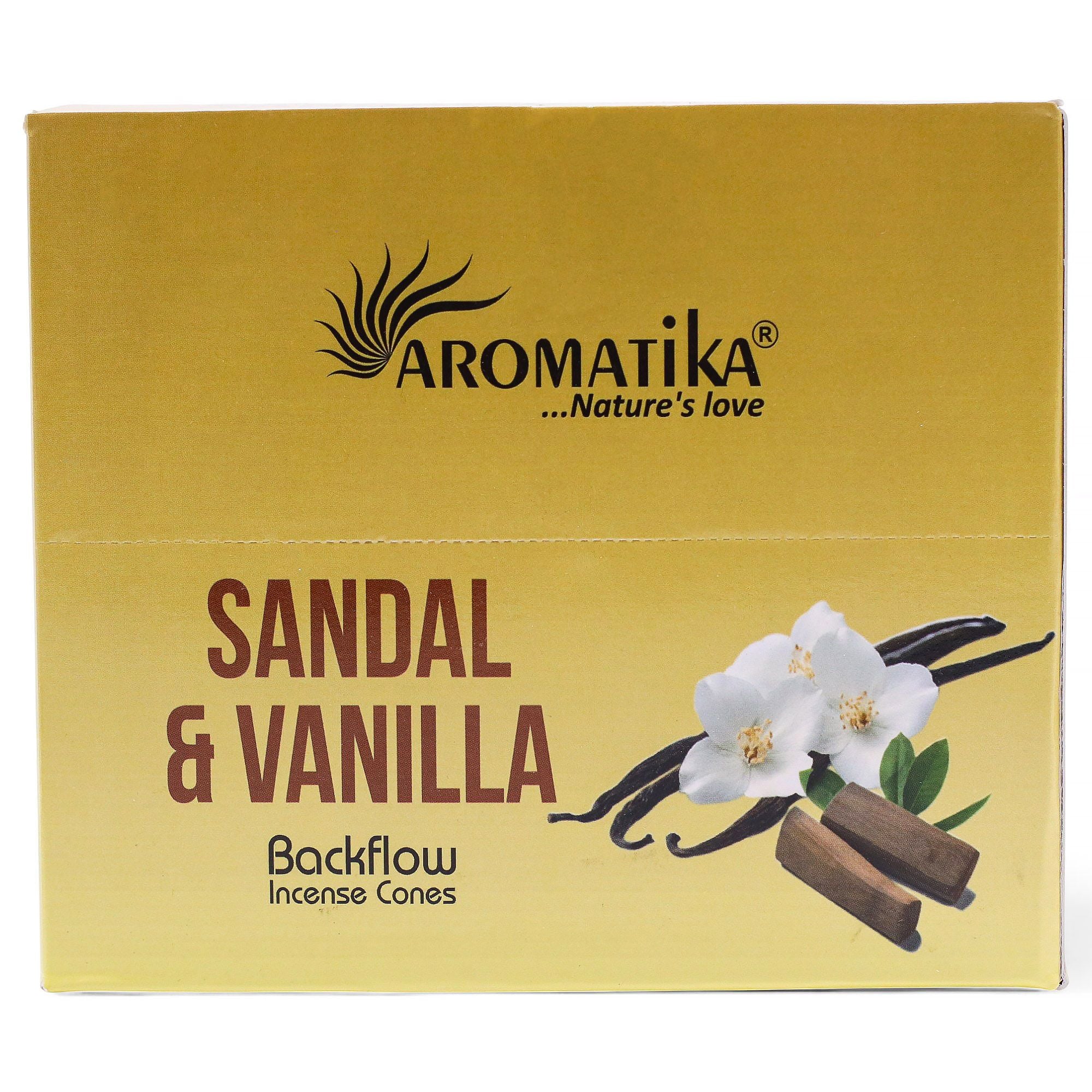 Cônes d'encens Masala Backflow – Santal & Vanille (Boîte de 10)
