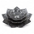 Porte-encens Lotus Triple Fleur – Support à bâtons d’encens décoratif