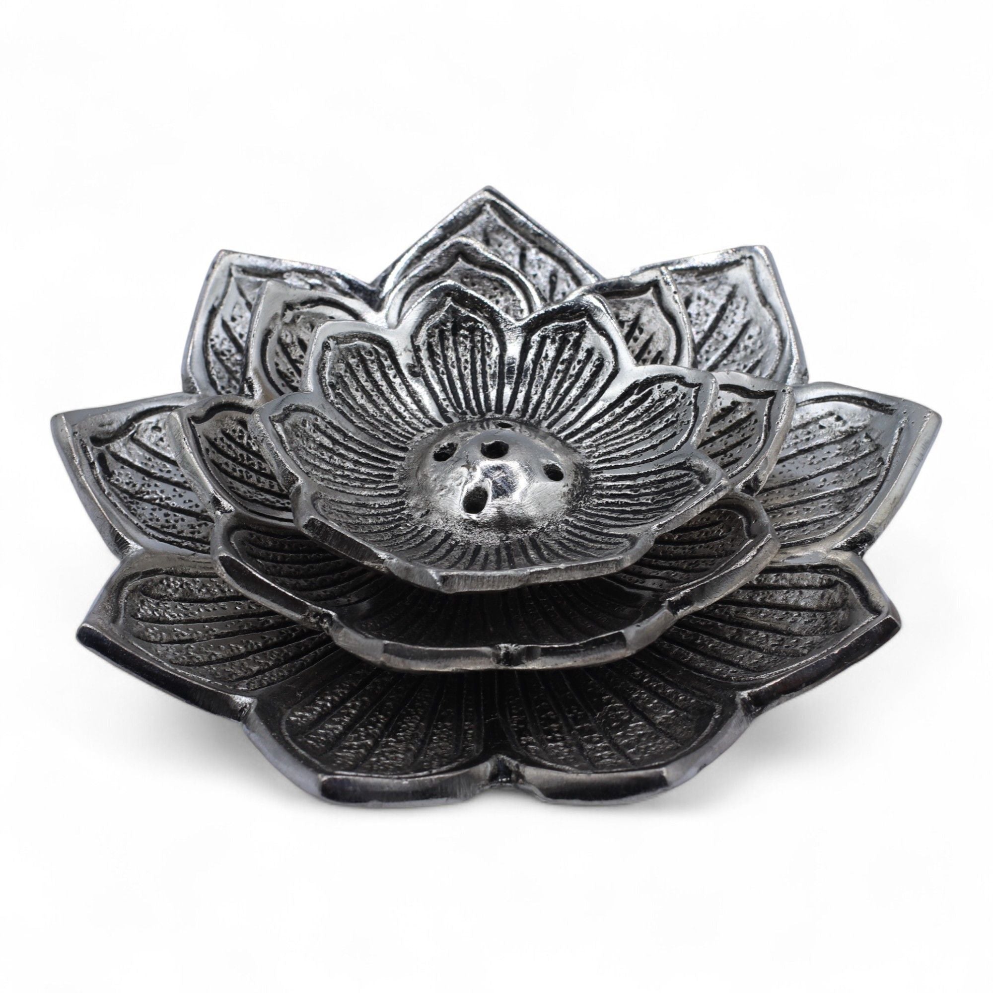 Porte-encens Lotus Triple Fleur – Support à bâtons d’encens décoratif
