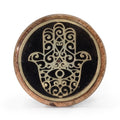 Or et noir sur bois de manguier – Hamsa